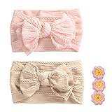 mitas ベビーバンド 2枚セット ベビー ヘアバンド ターバン リボン ストレッチ 柔らかい 肌触り 新生児 赤ちゃん ベビー キッズ 伸縮 締めつけない ヘアアクセ ヘアクリップ 髪飾り 髪留め ジャガード かわいい くすみ 結婚式 お食い初め 誕生日 TN-HBCP Kタイプ