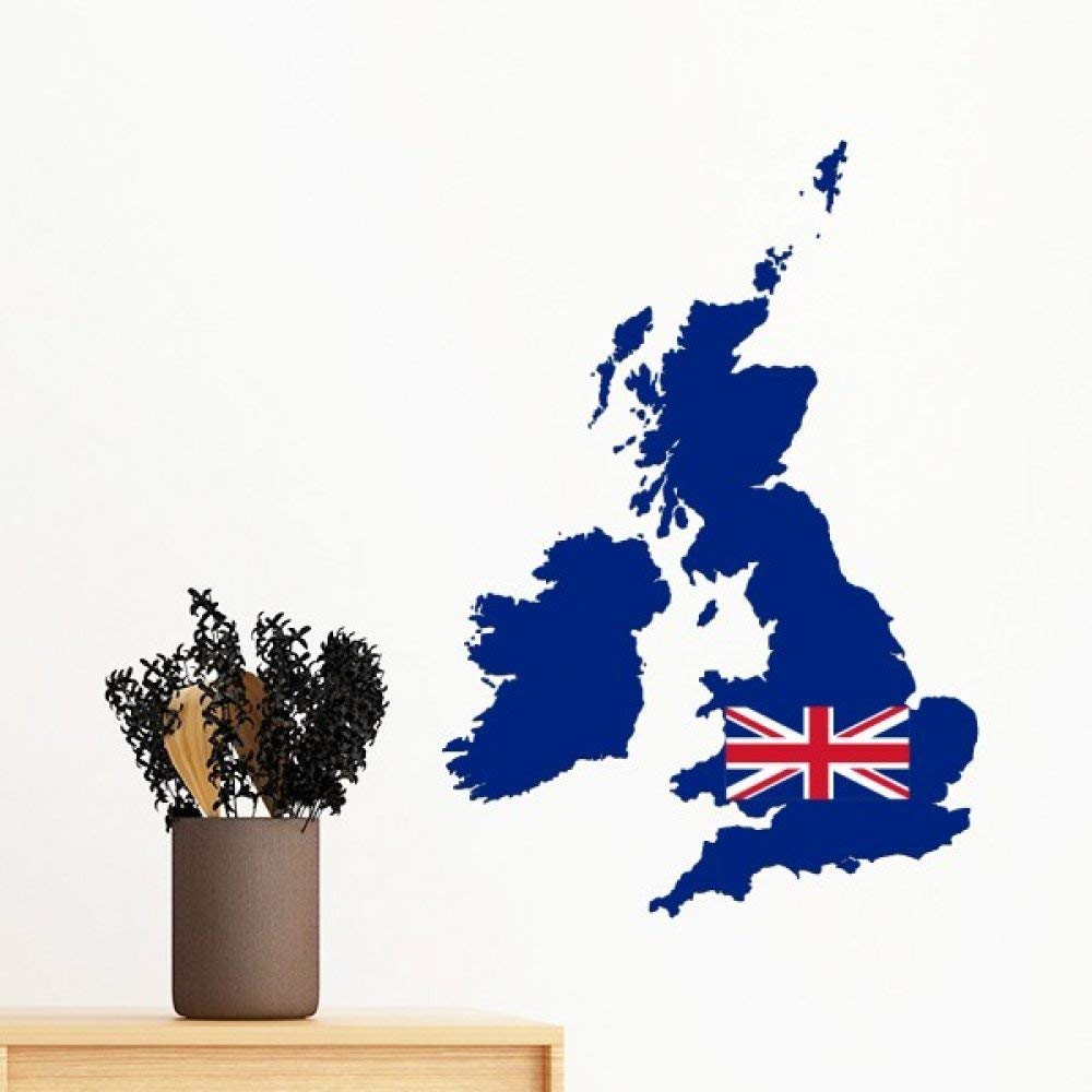 Sticker Carte Grande-Bretagne Union Jack Amovible pour Mur Sans Traces