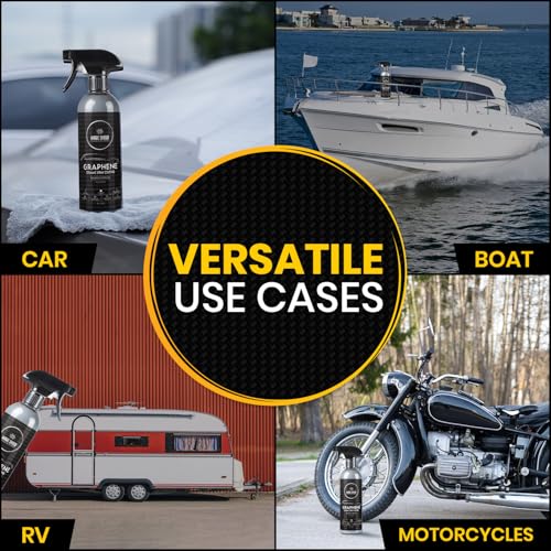 Magic Shield Graphene Ceramic Spray Coating - LAST SO LONG! Quick & Easy for Cars, Motorcycles, Boats & More - Professional-Grade Sealant for Maximum Gloss & Shine - Waterless Wash & Wax - 16oz Bottle