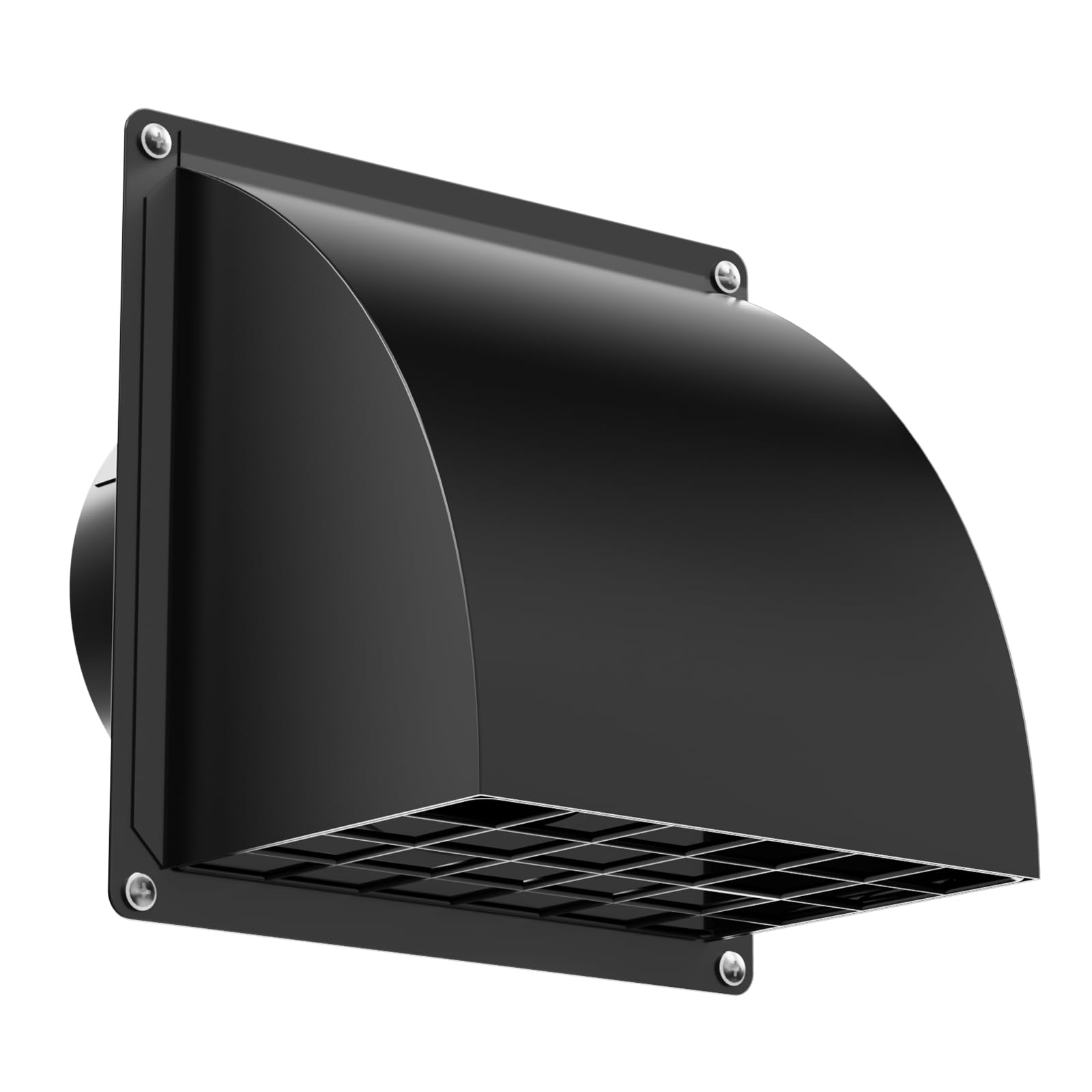 HG Power 5 Inch Dryer Wall Vent Cover with Removable Screen, Black