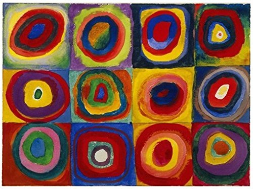 Squares with Concentric Circles Poster 24x32 inches