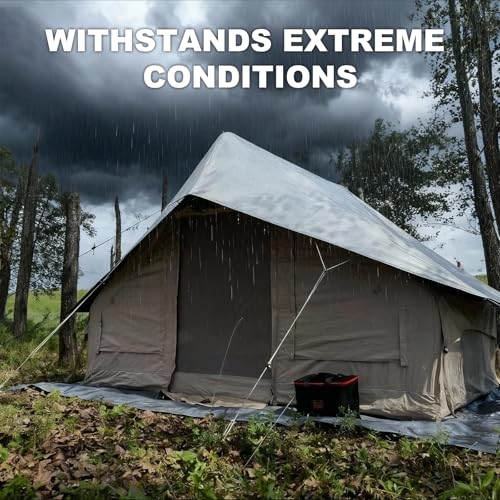 SENLEETO 10‘ x 13’ Camping Tent Tarp Fits for 4/6/8 People, 4 Season UV Protection,PU 3000mm Waterproof,Ultralight Shelter Awning Sunshade Cloth, Portable for Travel Picnic Outdoors by SENLEETO - Used condition - Image 7