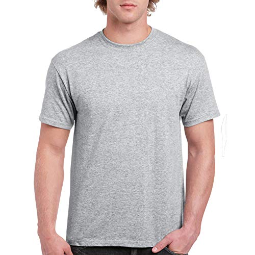 Image of JOSH DANIEL Solid Men's Cotton Half Sleeve Round Neck, Navy Blue, Grey Milange, T-Shirts Combo (Pack of 2)