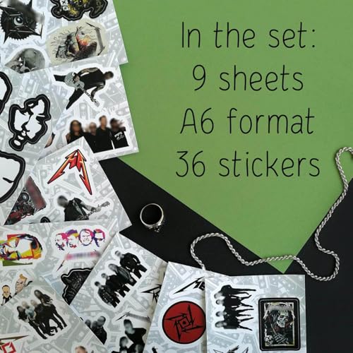 Image of Heavy Metal Band Stickers for Adults, 36 Pieces of Strong Adhesive and Waterproof Stickers for Laptop, Decals for Teens Aesthetic and Guitar Decals, Gifts for Women & Men