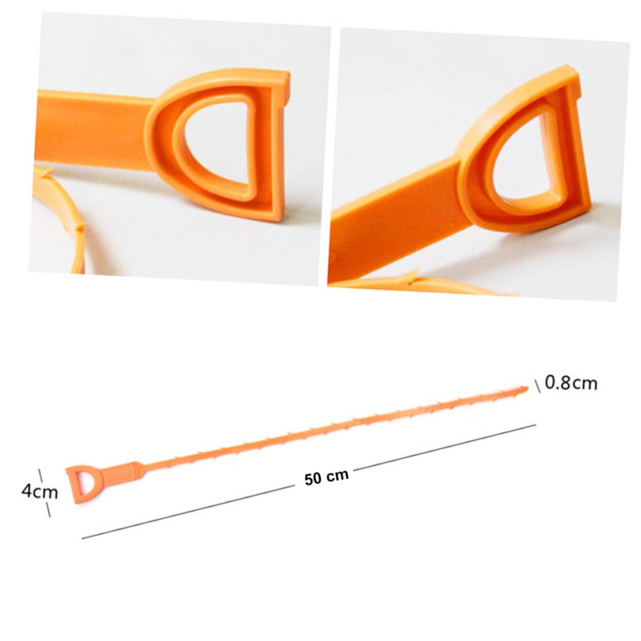 BESPORTBLE 5PCS Drain Hair Snake Tool - Kitchen Sink and Bathtub Cleaner for Hair and Debris - Easy to Use and Reusable Ideal for Home Drain Maintenance Orange