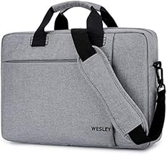 Wesley Office Laptop Bag Briefcase Notebook Professional Business 15.6 Inch Briefcase Messenger Sling College Bag Water Resistant Laptop Bag Tablet Business Carrying Handbag for Women and Men… (Grey)