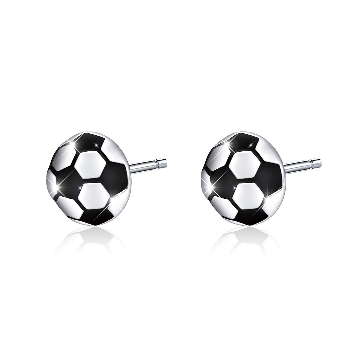 Birthday Gifts Women/Men Stud Earrings 925 Sterling Silver Simple Style Football/Airplane/Animal Dainty Earrings for Teen Girls Hypoallergenic-image-28