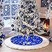 yuboo Christmas Tree Skirt, 36 Inch Blue&White Velvet Tree Skirt for Christmas Decorations for Home & Outdoor Party
