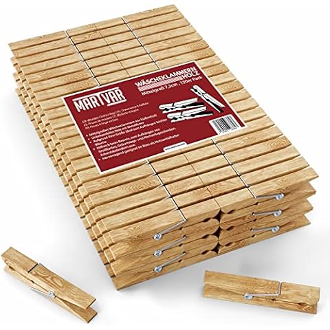 Martvar Wäscheklammern Holz, 120 Stück Cover