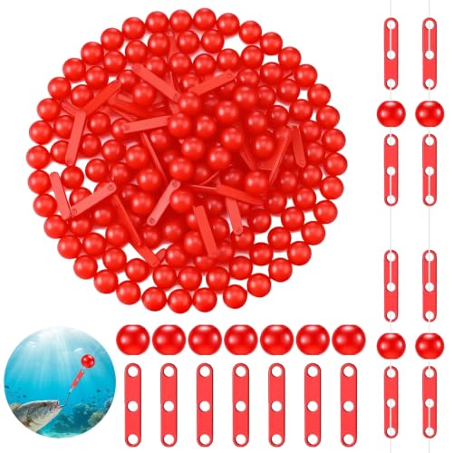 150Pcs Slip Bobber Stops Beads, 3-Hole Stopper for Fishing Depth Control