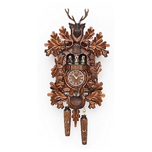 Trenkle Quartz Cuckoo Clock Hunting Clock, with Music, Turning Dancers TU 378 QMT HZZG