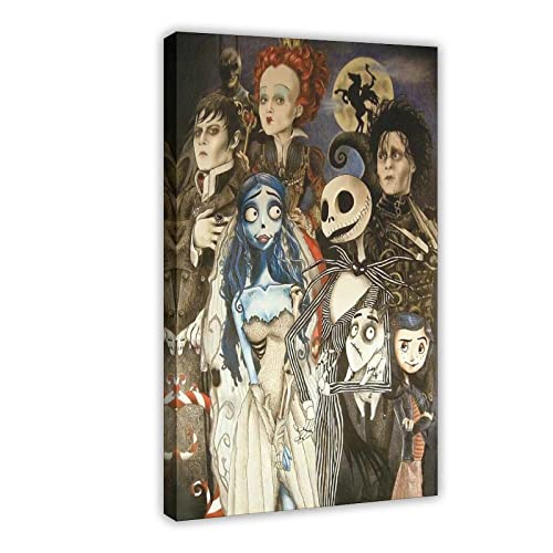 NDFC Poster sur toile Tim Burton Edward avec mains de ciseaux - Décoration de chambre à coucher - Paysage sportif - Décoration de bureau - 50 x 75 cm