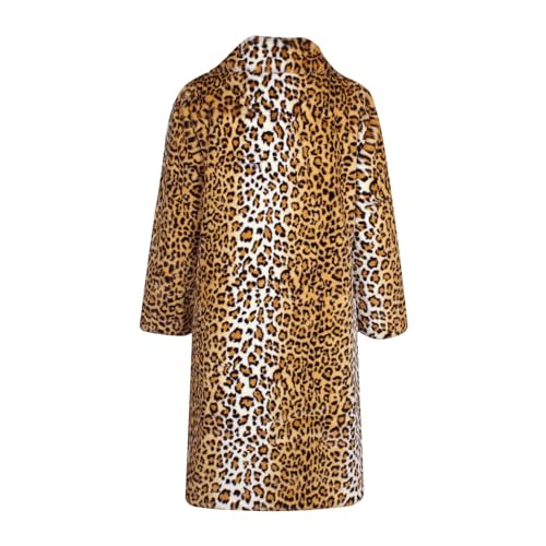 Men's Faux Fur Coat Leopard Print Faux Fur Coat Long Winter Open Front Cardigan Big and Tall Warm Jackets4
