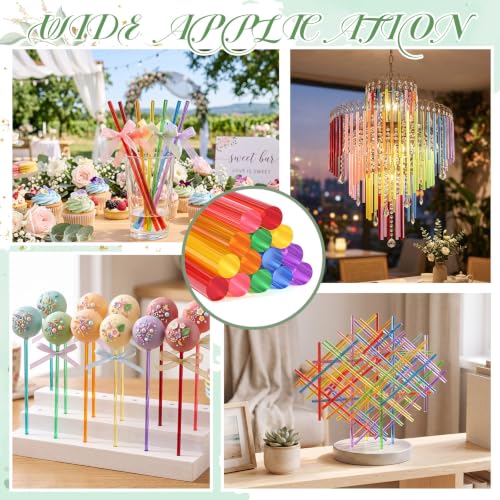 Image of Junkin 14 1 /4 inch x 12 inch Acrylic Round Rods, Colorful