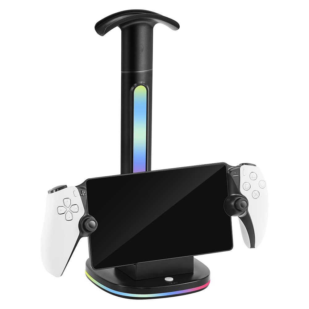 Stacja dokująca do ładowania RGB z portalem USB i stojakiem na słuchawki do portalu stacji