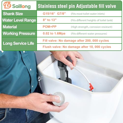 Valve de remplissage de toilettes Saillong universelle réglable lot de 3 - 4