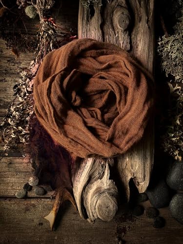 Linen Coverups for Women Vintage Cotton-linen Blend Scarf for Women - Soft Crinkle Shawl Wraps,Unseix Style4