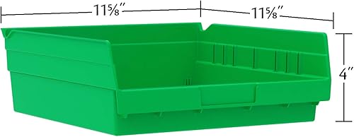 Miniatura 5 de Akro-Mils 30170 - Caja de plástico para estantes anidados, (12 x 11 x 4 pulgadas), color rojo, (paquete de 12)