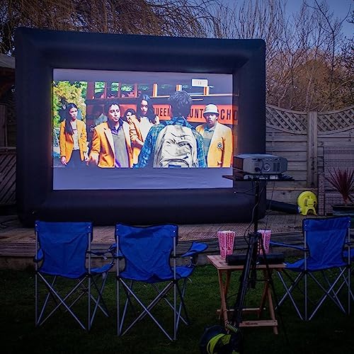 Inflatable Projector Screen - 14FT Outdoor Movie Screen Blow Up for Movie Parties Backyard Outside with Air Blower and Carry Bag, Front and Rear Projection by CZGBRO - Image 9