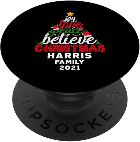 Miniatura 1 de Custom family Christmas matching name Harris PopSockets Swappable PopGrip