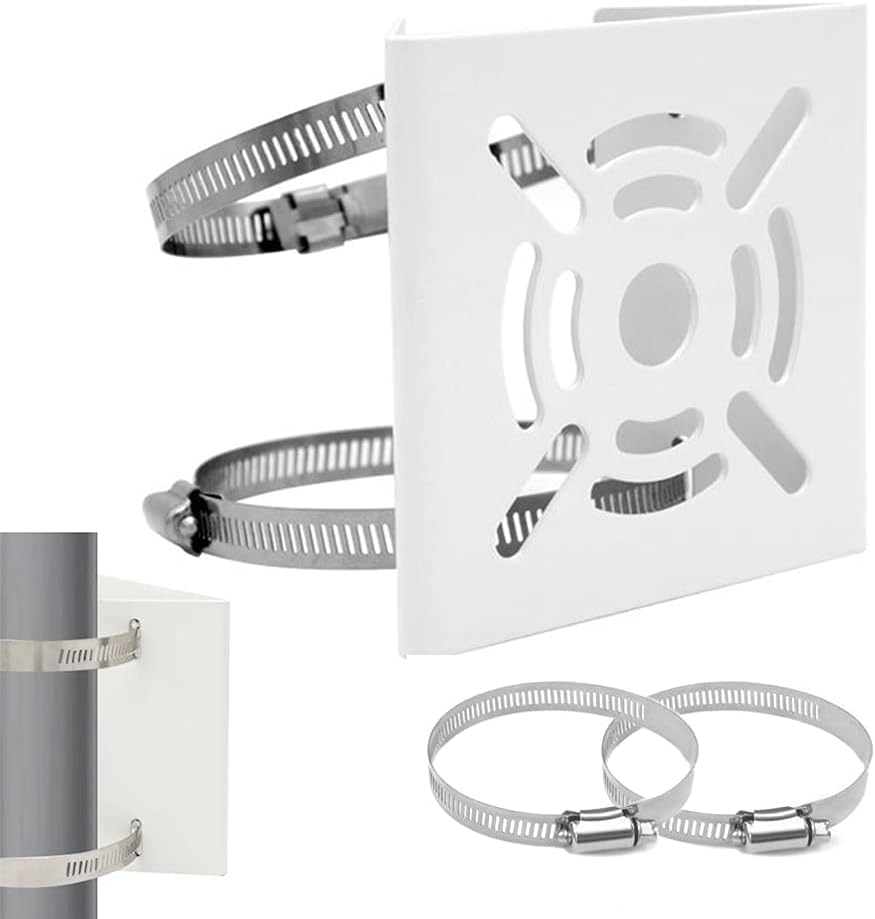 Ahn'Qiraj Universal Vertical Pole Mount Adapter Wall Mounting Loop Bracket for CCTV Security Camera Ptz Dome with (1 Pack)