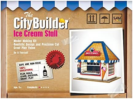 The CityBuilder ICE Cream STALL Model Making Kit 1:43 Scale (7mm) O Gauge | DIY Model Building Kit | Realistic Architectural Model for Automotive/Train Layouts, Hobbyists, Collectors & Diorama