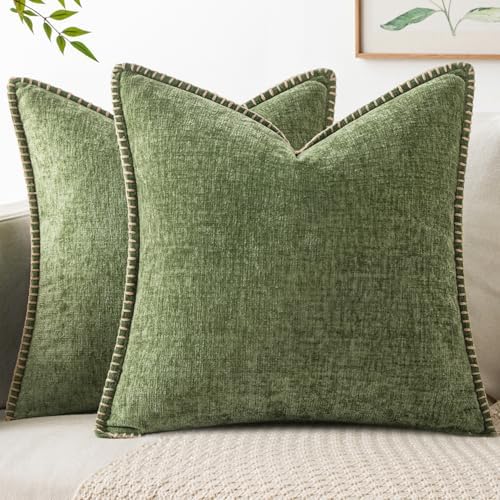 MIULEE Pack of 2 Couch Throw Pillow Covers 18x18 Inch Sage Green ...