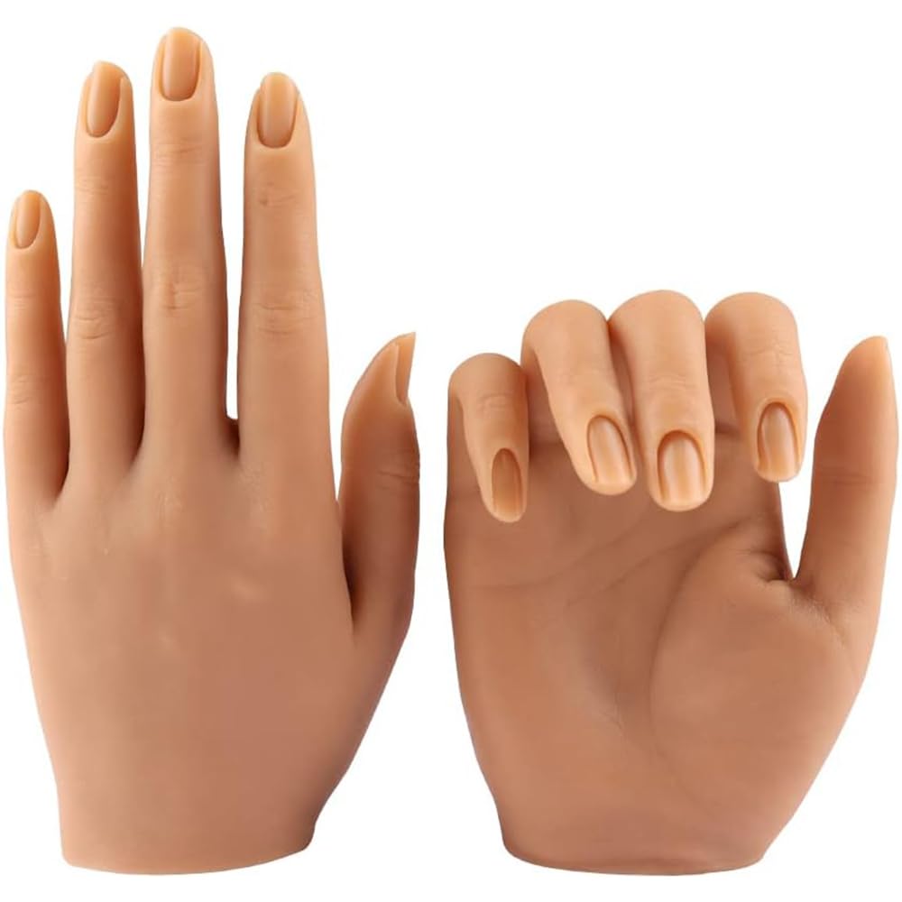 KnowU Main D'entrainement Manucure, Silicone Fausse Main Pour Ongle, Main D Entrainement Pour Ongle, Durable et flexible, Correct
