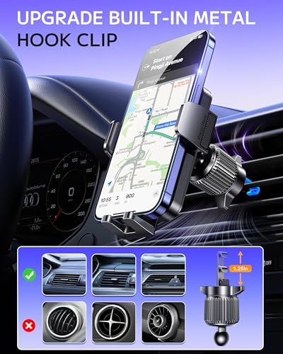 Phone Holder Car, 3-in-1 Universal Car Phone Holder Mount Windshield Dashboard Air Vent Cell Phone Car Mount Hands Free Car Phone Handlebar Mount for iPhone Android Smartphone Handlebar Accessories - 4