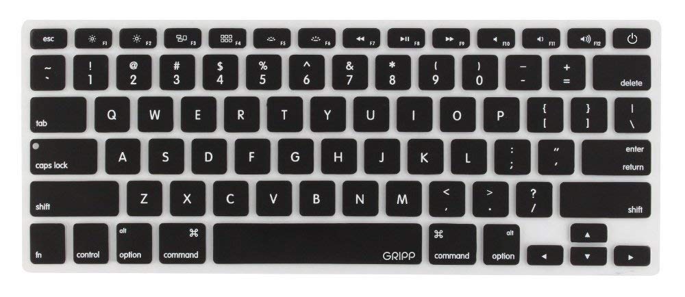 GRIPP Keyboard Cover Silicone Skin with Ultra-Thin and Soft Thinnest! (Only 0.08mm) for MacBook Air 13 inch (Retina 2018) - Black (B07SM954MZ) Amazon Price History, Amazon Price Tracker