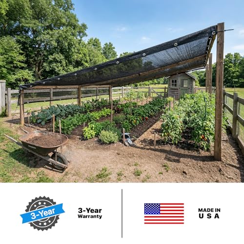 Amgo 30% Black Shade Cloth 10' x 10' Mesh Tarp with Grommets for Garden by Amgo - Used condition - Image 5