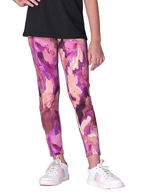 UMILDO Girl's Active Sports Wear Skinny Fit Ankle Length AOP Polyester Leggings | Leggings for Multi Sports Gym Yoga Run
