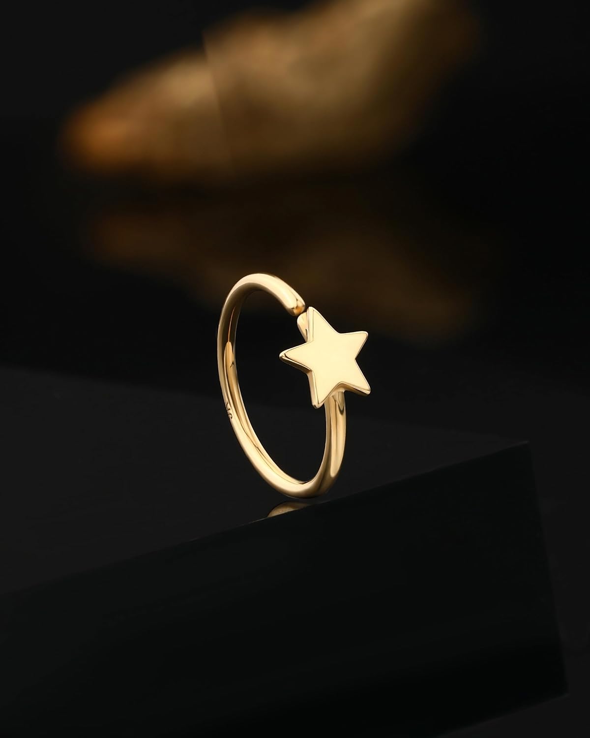 Jewseen 9K Gold Nose Ring Hoops,18G Nose Nose Rings,Seamless Open Nose Piercing Jewelry 10mm,Gold Nostril Cartilage Helix Tragus Conch Daith Septum Piercing Jewelry