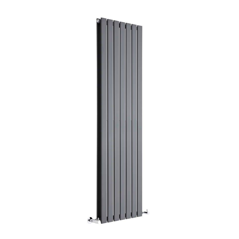 Milano Alpha Anthracite Vertical Double Flat Panel Radiator - 1600mm x 490mm