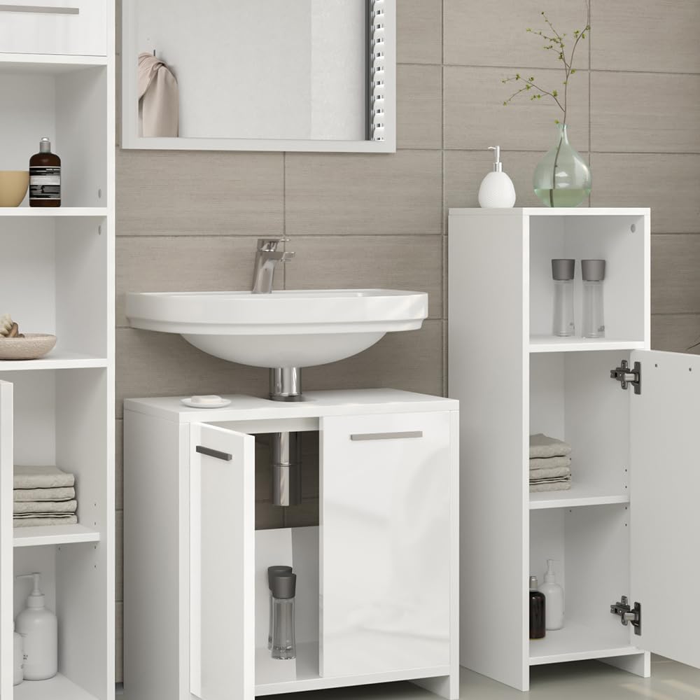 Vicco Meubles bain Kiko, blanc brillant/blanc, 4 parties | Leroy Merlin
