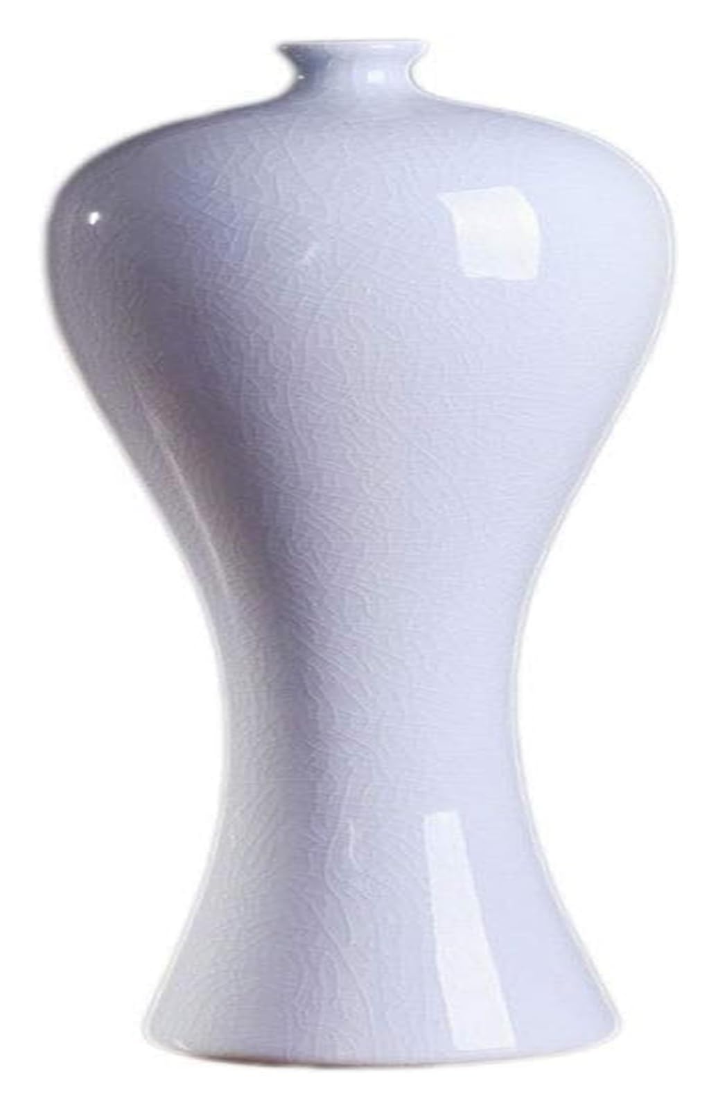 Vase Desktop Porcelain Ceramic Modern Chinese Flower Arrangement Bottle Simplicity White Decoration Jar Decorative(Blanc)