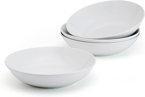 Studio Nova Alexis - Juego de 4 cuencos para pasta, 8 pulgadas, 20 onzas, color blanco