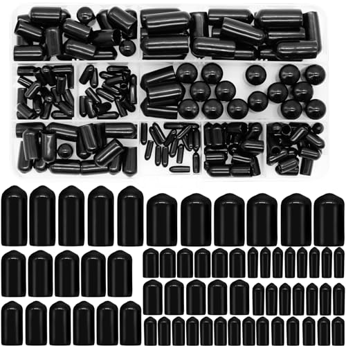 PENIKOKO 100 Stück PVC Schutzkappen Schwarz Schraubenschutz Endkappen Flexibel Schutz für Draht Gewindeschutz Kabelabdeckungen Nut Caps für PENIKOKO 100 Stück PVC Schutzkappen Schwarz Schraubenschutz Endkappen Flexibel Schutz für Draht Gewindeschutz Kabelabdeckungen Nut Caps für