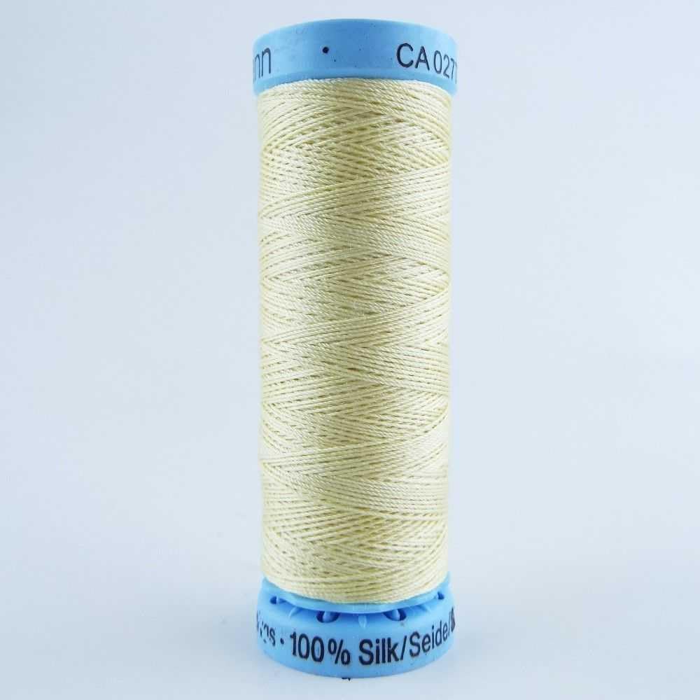 Pure Silk Thread Hand or Machine Sewing 100 Metres Reel 39 Colour 621D, 325 Cream Yellow, 1