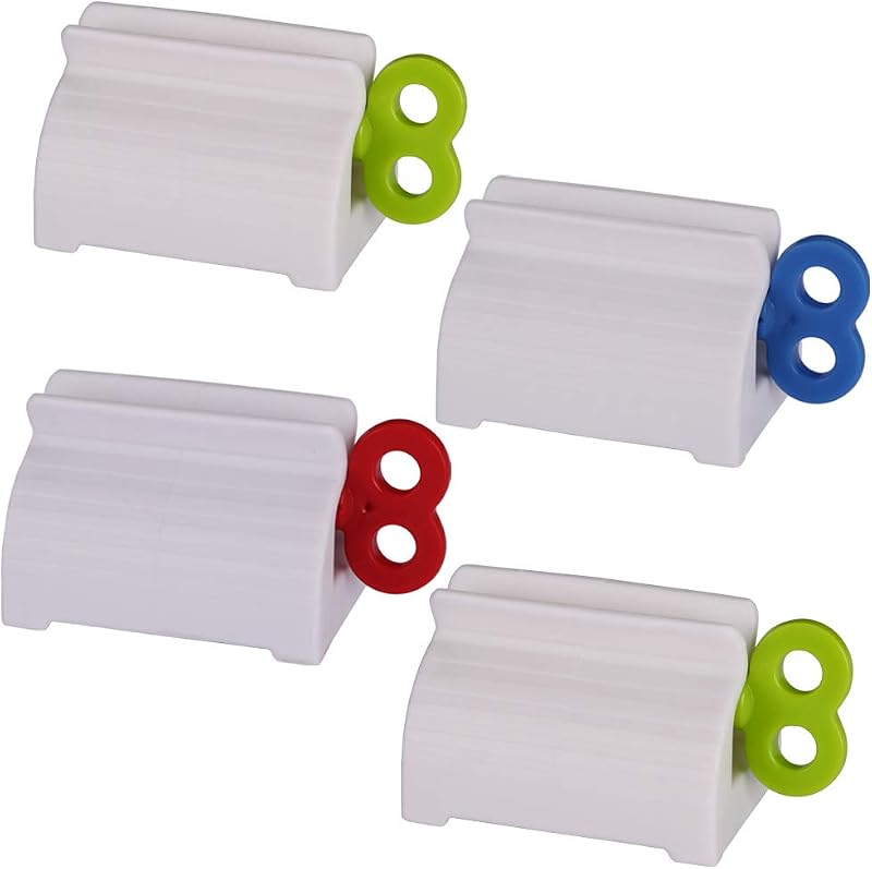 Toothpaste Tube Squeezers Toothpaste Roller - Manual Toothpaste Tube Roller Squeezer Tool, Toothbrush Squeezers, Toothpaste Clip Holder Stand Winder by XYKEEY (Multi-Colored)