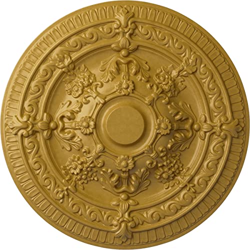 26"OD x 3"P Vincent Ceiling Medallion (Fits Canopies up to 6"), Hand-Painted Iridescent Gold