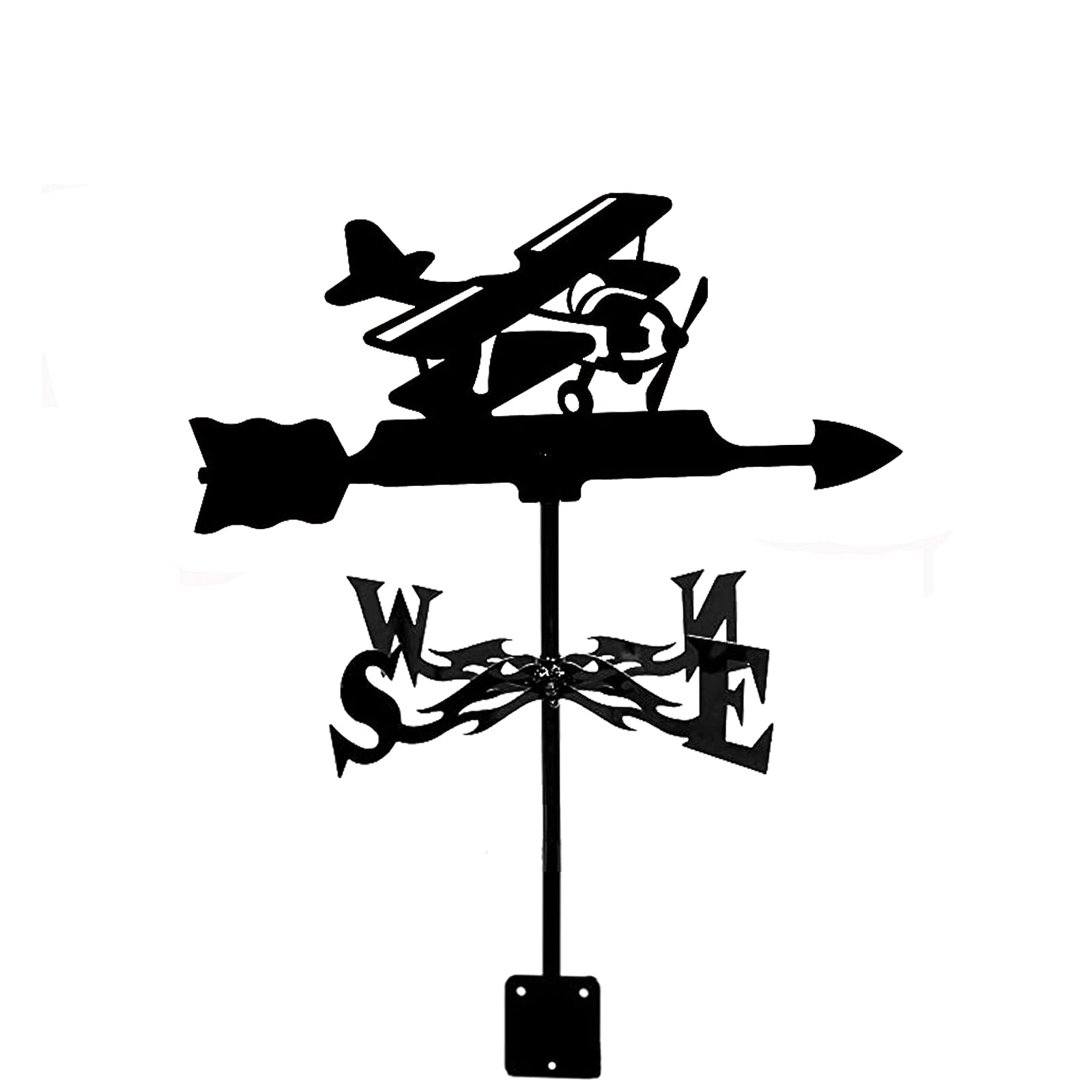 TAXXII Outdoor courtyard weather vane wrought iron vanes Doberman Airplane Wind Vane Measuring Tools Weathervane Direction Indicator Weathercock Stainless Steel with Anti-Rust Coating