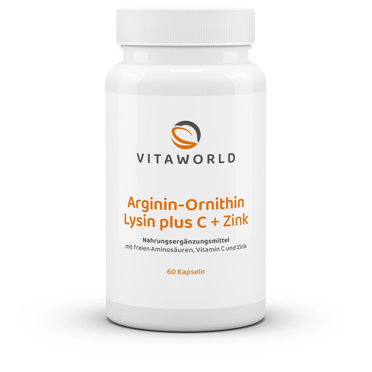 3er Pack Vita World Arginin-Ornithin-Lysin Plus C + Zink 3 x 60 Kapseln Vegan Apotheken Herstellung