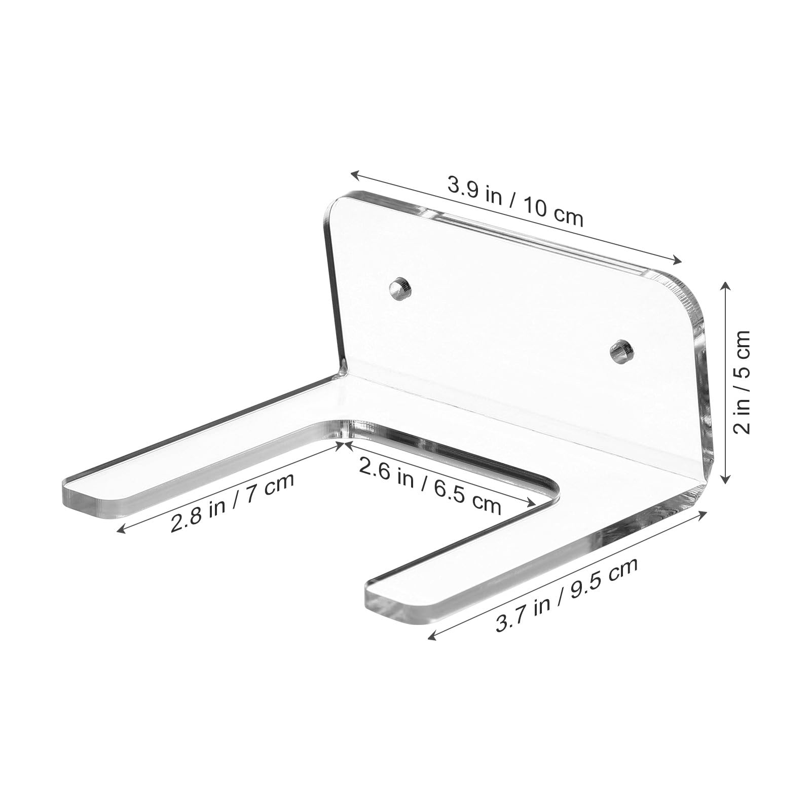 BESTonZON Guitar Wall Hook Transparent Acrylic Wall Mounted Guitar Holder Space Saving Instrument Display Stand for Violin 4 Inch - Image 3