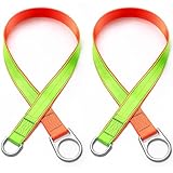 Siltriangle 2 Pcs Safety Strap Fall Protection 4' Cross Arm Strap Anchor Fall Protection Pass through with Large and Small D-Ring for Anchorage Sling Compliant Arrest System Lanyard