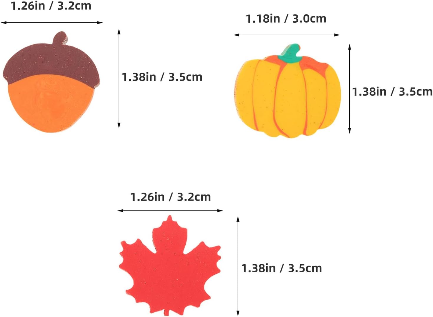50pcs Thanksgiving Mini Erasers Set with Maple Leaf and Pumpkin Designs for Students Classroom Rewards Autumn Party Favors Bulk Pencil Erasers for Homework