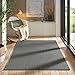 Taracarpet In- & Outdoor Teppich Wetterfest Wohnzimmer Balkon Küchenteppich Flachgewebe sisaloptik meliert Einfarbig Uni anthrazit dunkelgrau 140x200 cm