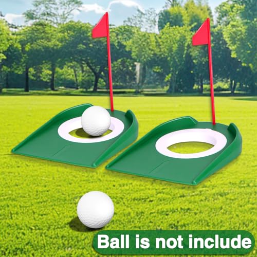 Image of Golf Putting Green Indoor Set, 2 Pack Cup with Flag, Practice Training Aids for Indoor Outdoor, Hole Putter Regulation Cup for Office