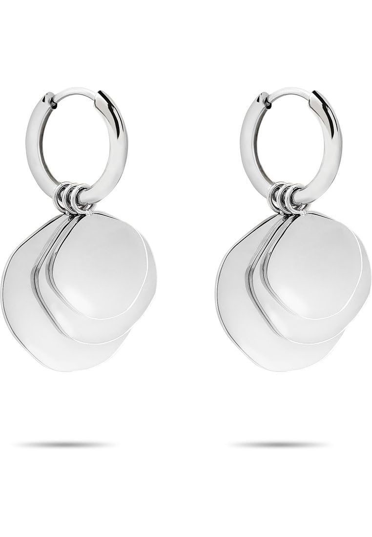 Liebeskind Berlin LJ-1664-E-14 Creole Earrings Stainless Steel in Silver, 1,4 cm, Stainless Steel, No Gemstone