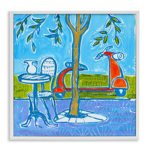 Contemporary Garden Scooter Abstract, 12 x 12 Inch Framed Giclée Print